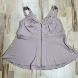 Torrid Mauve Zip Front Peplum Tank Top | Sleeveless | Size 3